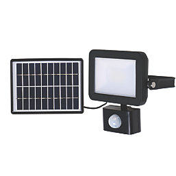 LAP  Outdoor LED Solar Floodlight With PIR Sensor Black 600lm