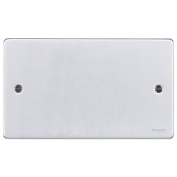 Schneider Electric Ultimate Low Profile 2-Gang Blanking Plate Brushed Chrome