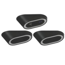 4lite Hampton Wedge LED Black Warm White Under Cabinet Lights Without Bezel 8.3W 85lm 3 Pack