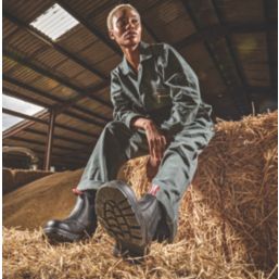 Hunter  Size 6.5 Womens Black Water-Resistant Steel Toe Cap Safety Dealer Boots