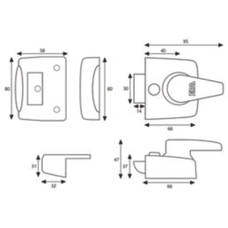 ERA 1430-37-1  Replacement Night Latch Polished Chrome 40mm Backset