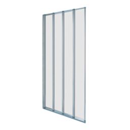 Aqualux  Framed Polished Silver 4-Fold Bathscreen  840mm x 1400mm