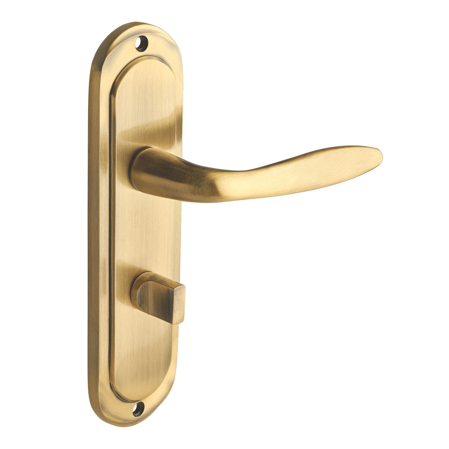 Designer Levers Mocho Fire Rated Lever Bathroom Door Handle Pair Antique Brass (769KK)