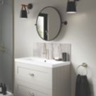 Splashwall Marmo Linea Vanity Splashback Matt White 250mm x 800mm x 4mm