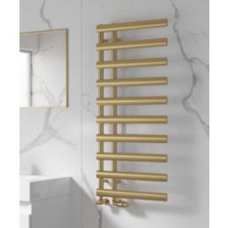 Reina 780mm x 500mm 775BTU Brass Flat Designer Towel Radiator
