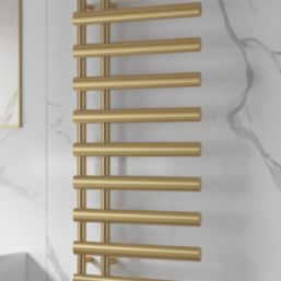 Reina 780mm x 500mm 775BTU Brass Flat Designer Towel Radiator