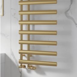 Reina 780mm x 500mm 775BTU Brass Flat Designer Towel Radiator