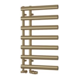 Reina 780mm x 500mm 775BTU Brass Flat Designer Towel Radiator
