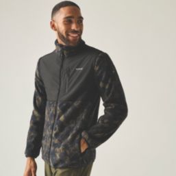 Regatta Morran Full Zip Fleece Textured Print/Black  Small 37-38" Chest