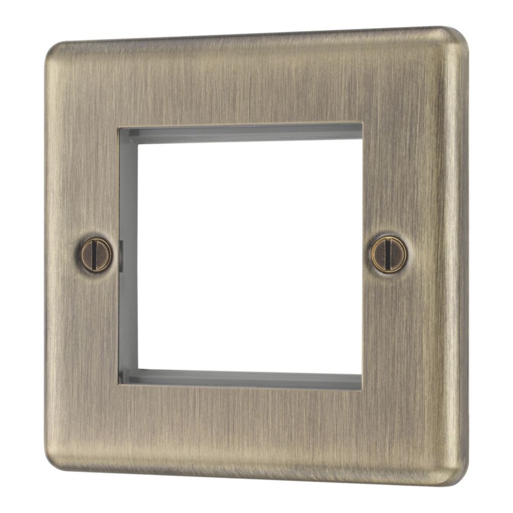 LAP 2-Module Modular Faceplate Antique Brass - Screwfix