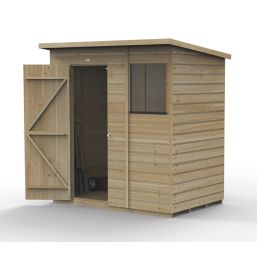 Forest Beckwood 6' x 4' (Nominal) Pent Shiplap Timber Shed with Base
