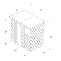 Forest Beckwood 6' x 4' (Nominal) Pent Shiplap Timber Shed with Base