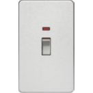 Knightsbridge  45A 2-Gang DP Control Switch Brushed Chrome with LED