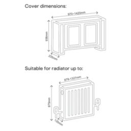 Victorian Radiator Cover White  970-1420mm x 235mm x 936mm