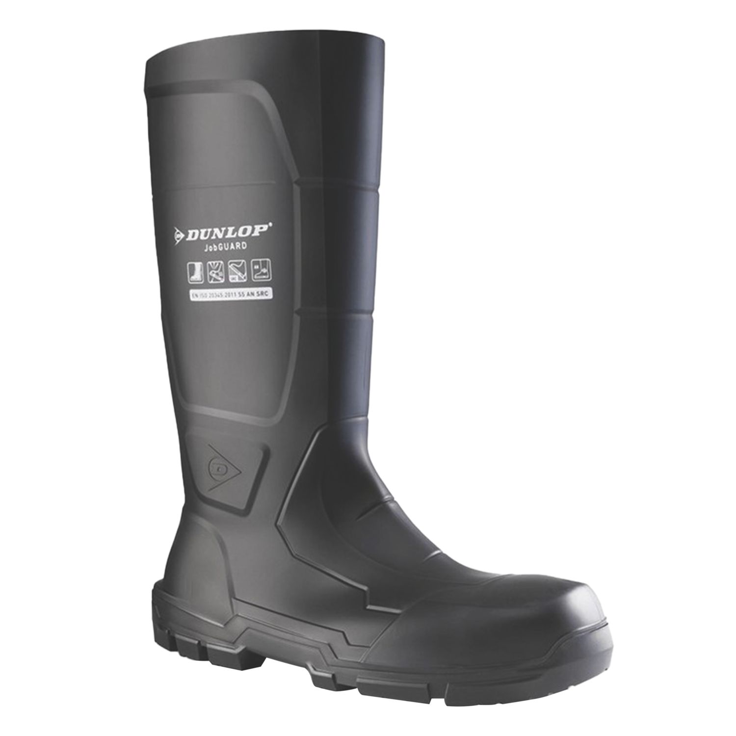 Dunlop JobGUARD Size 12 Black Steel Toe Cap Safety Wellies (769XG)