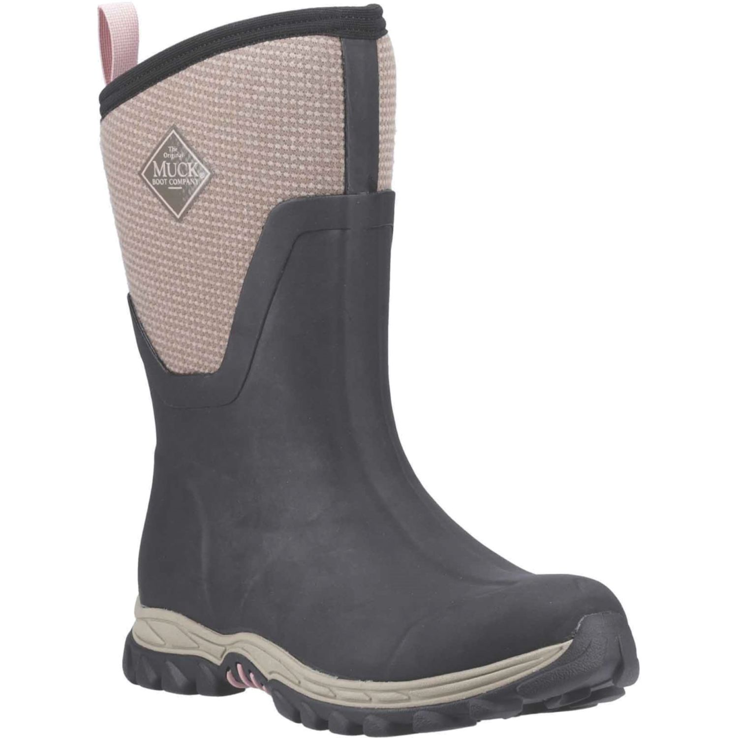 Muck Boots Arctic Sport II Mid Size 9 Womens Black/ Tweed Non Safety Wellies (769XR)