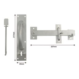 Smith & Locke Gate Latch Silver 217mm