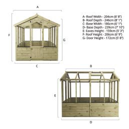 Mercia Traditional 6' x 8' (Nominal) Timber Greenhouse