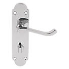 Smith & Locke Lulworth Fire Rated WC Lever on Backplate WC Door Handles Pair Polished Chrome
