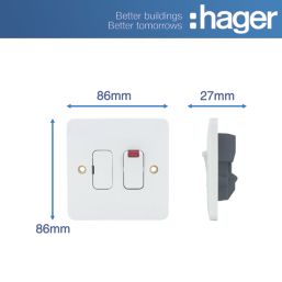 Hager Sollysta WMSSU83N 13A Switched Fused Spur with LED White