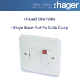 Hager Sollysta WMSSU83N 13A Switched Fused Spur with LED White