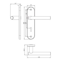 Cooke & Lewis Asker Lever on Backplate Lockable Handle Pair Matt Black