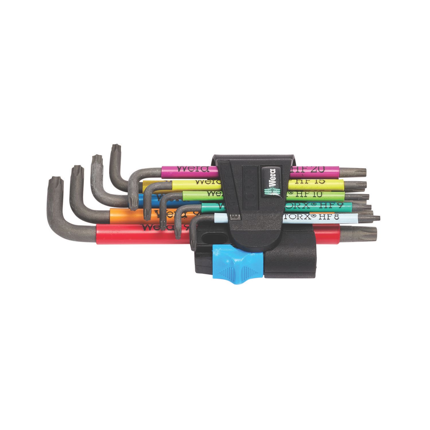 Wera 967/9 TX Multicolour HF 1 Metric & TX Long L-Key Set 9 Pcs (770FP)