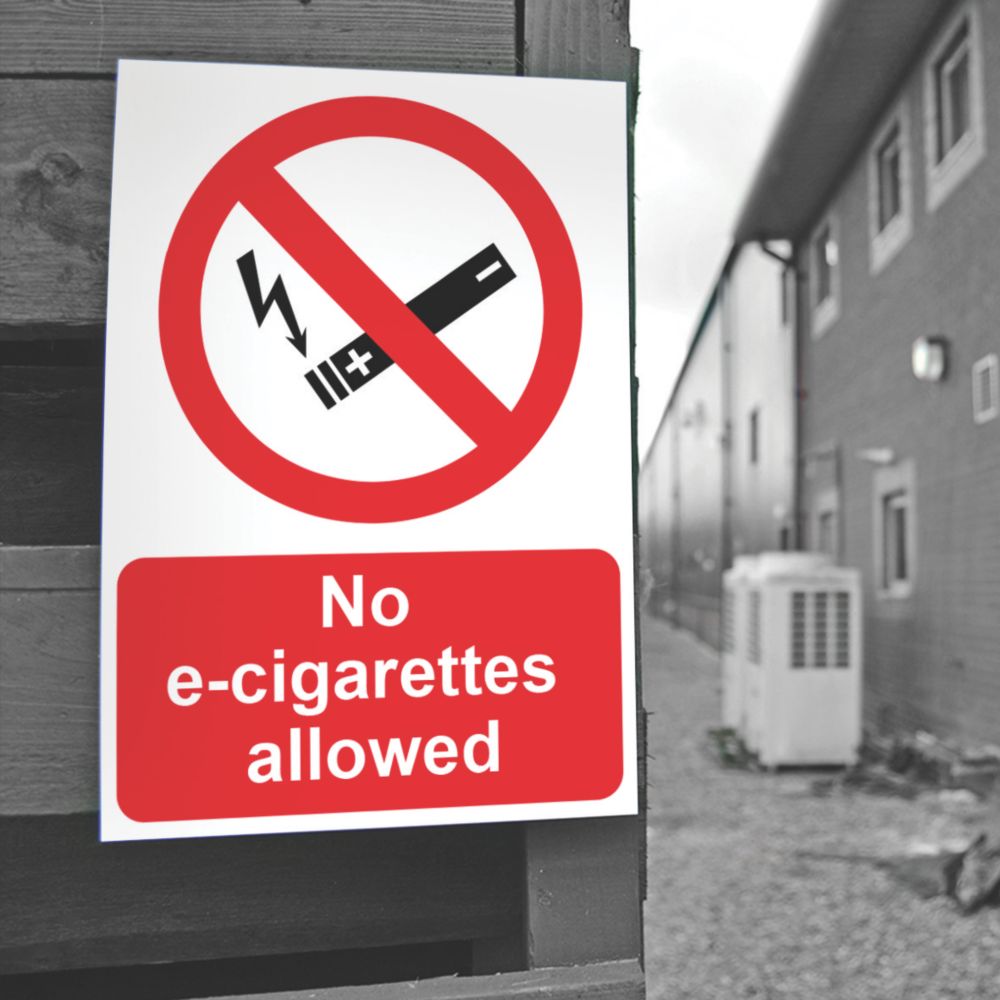 Essentials "No E-Cigarettes Allowed" Sign 210mm x 148mm - Screwfix