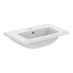 Ideal Standard i.life S Wall Hung Vanity Unit with Chrome Handle & Basin Matt White 600mm x 375mm x 475mm
