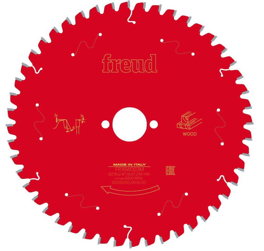 Freud Wood Mitre Saw Blade 216mm x 30mm 48T Screwfix