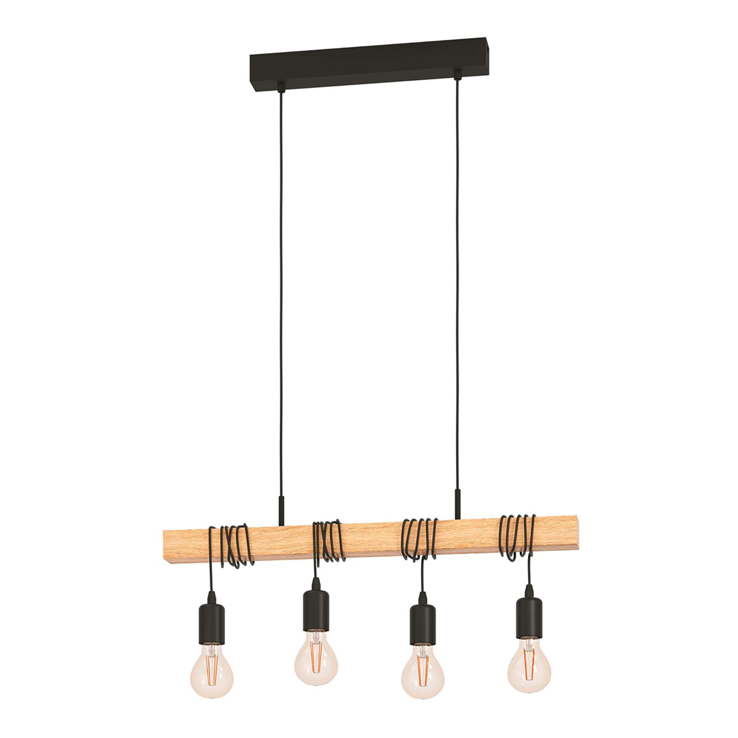Eglo Townshend 4-Light Pendant Black/Brown (770PL)