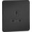 Knightsbridge  13A 1-Gang Unswitched Socket Matt Black with Black Inserts