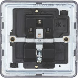 Knightsbridge  13A 1-Gang Unswitched Socket Matt Black with Black Inserts