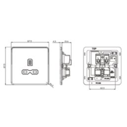 Knightsbridge  13A 1-Gang Unswitched Socket Matt Black with Black Inserts