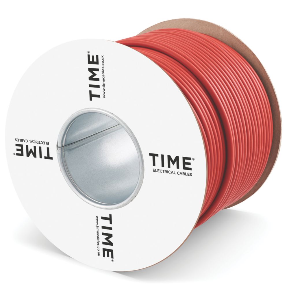Time H01Z2Z2-K Red 4mm² Solar Cable 100m Drum - Screwfix