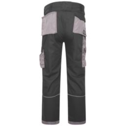 JCB Trade Plus Rip-Stop Work Trousers Black/Grey 40" W 32" L