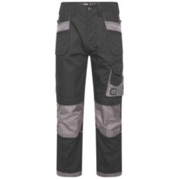 JCB Trade Plus Rip-Stop Work Trousers Black/Grey 40" W 32" L