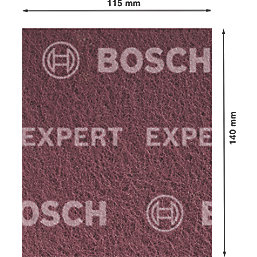 Bosch Expert N880 180-Grit General Sheet Metal Fleece Pads 140mm x 115mm Red 2 Pack