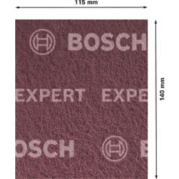 Bosch Expert N880 180-Grit Metal Fleece Pads 140mm x 115mm Red 2 Pack