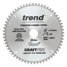 Trend CraftPo CSB/CC21660 Wood Crosscut Circular Saw Blade 216mm x 30mm 60T