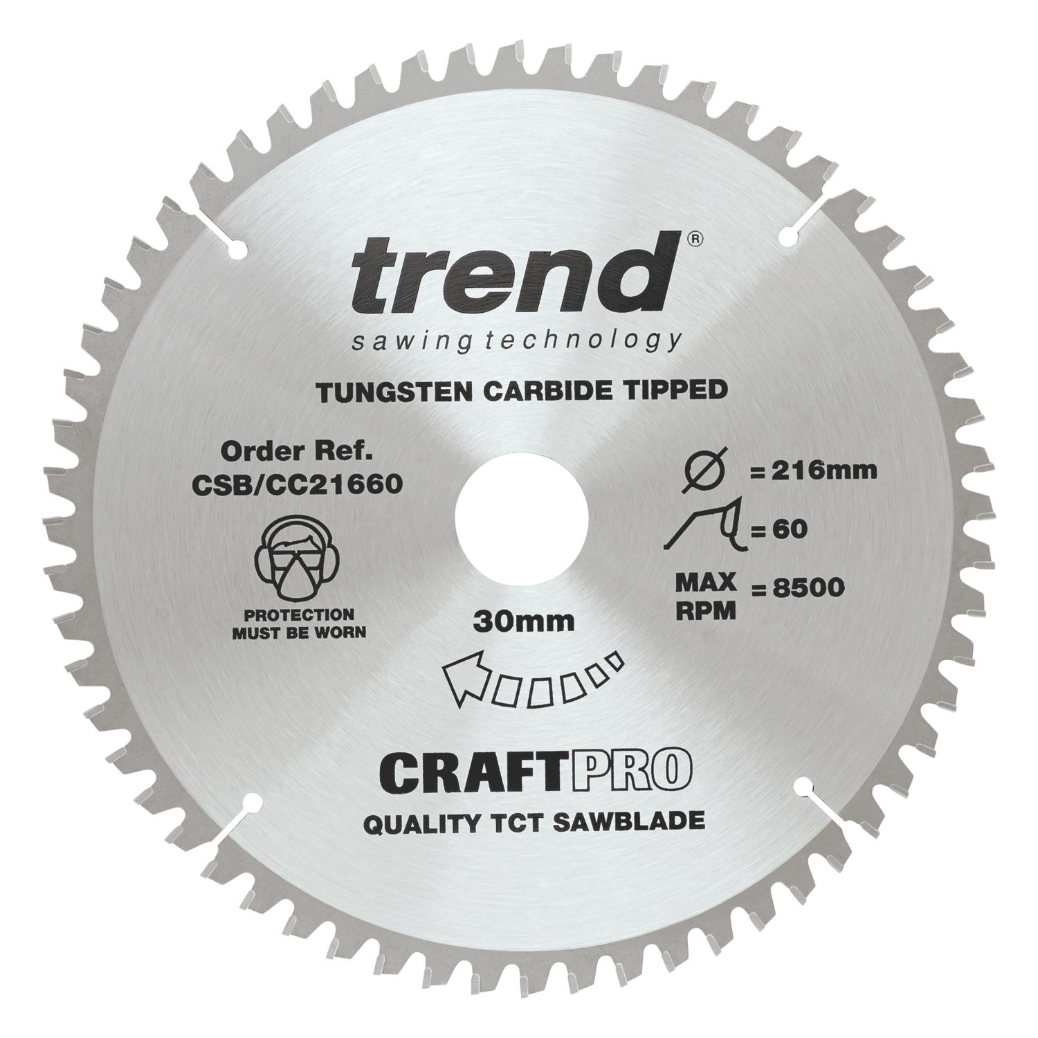 Trend CSB/CC21660 Wood Crosscut Circular Saw Blade 216mm x 30mm 60T (770XG)