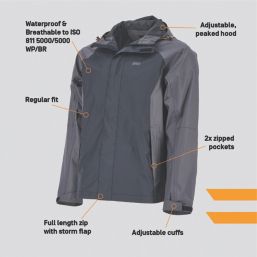 Site Orser Waterproof Jacket Grey / Black X Large Size 54" Chest