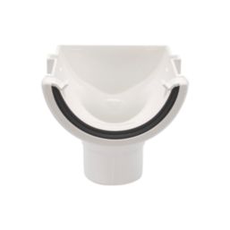FloPlast  uPVC Round Stop End Outlet White 112mm x 68mm