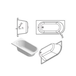 Georgia Shower Bath Right-Hand Acrylic No Tap Holes 1500mm