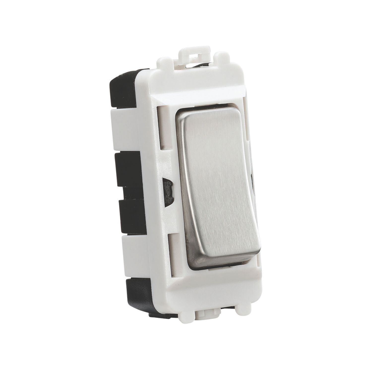 Knightsbridge 20AX Grid SP Control Switch Brushed Chrome (771CR)