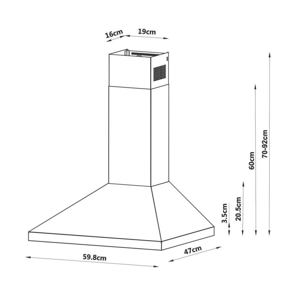 Cooke Lewis Chimney Hood Black 598mm Screwfix