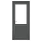 Crystal  1-Panel 1-Clear Light Right-Handed Anthracite Grey uPVC Back Door 2090mm x 840mm
