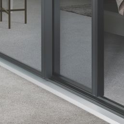Spacepro Classic 3-Door Sliding Wardrobe Door Kit Graphite Frame Mirror Panel 2216mm x 2260mm