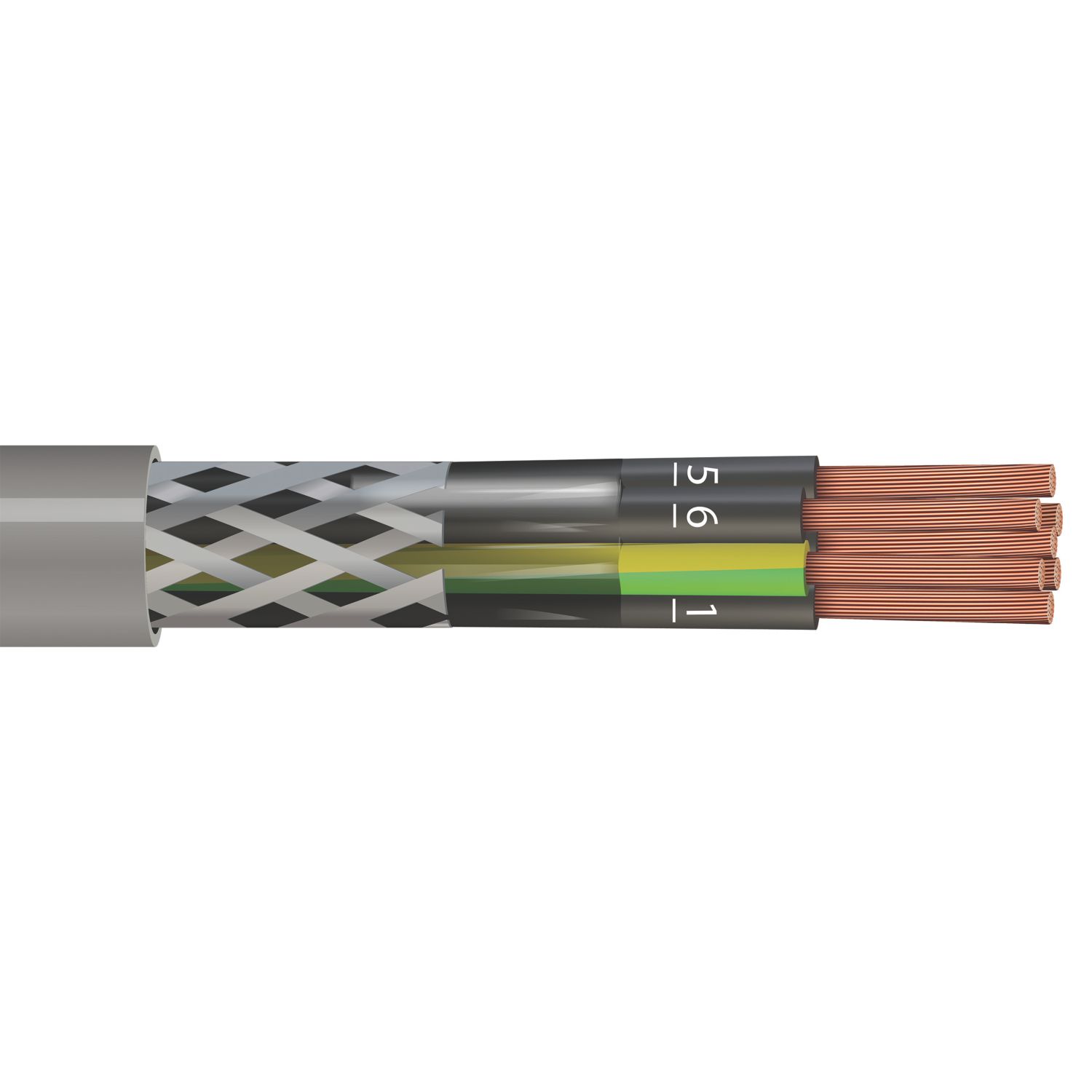 Time 7-Core CY Grey 0.75mm² Screened Control Cable 1m Coil (771PY)