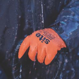 Site  Thermal Waterproof Gloves Orange/Black Large